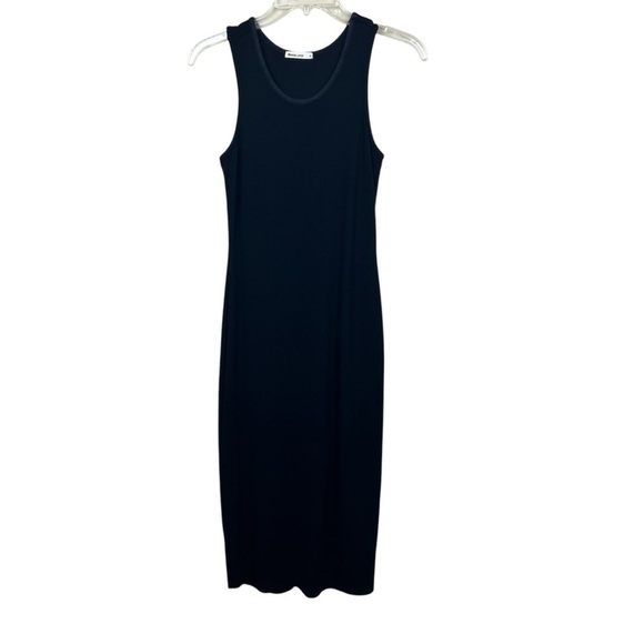 Marine Layer Lexi Ribbed Midi Dress Black S - Picture 2 of 8